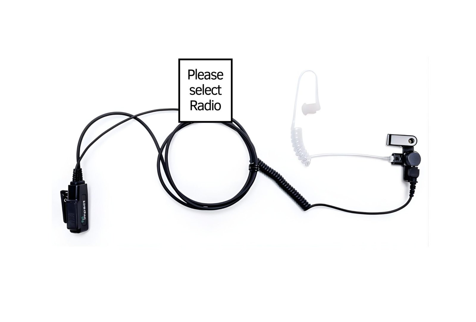 Impact Gold Series 1-Wire Surveillance Kit Hardwired with Acoustic Tube for Two-Way Radio Impact Surveillance wire kit