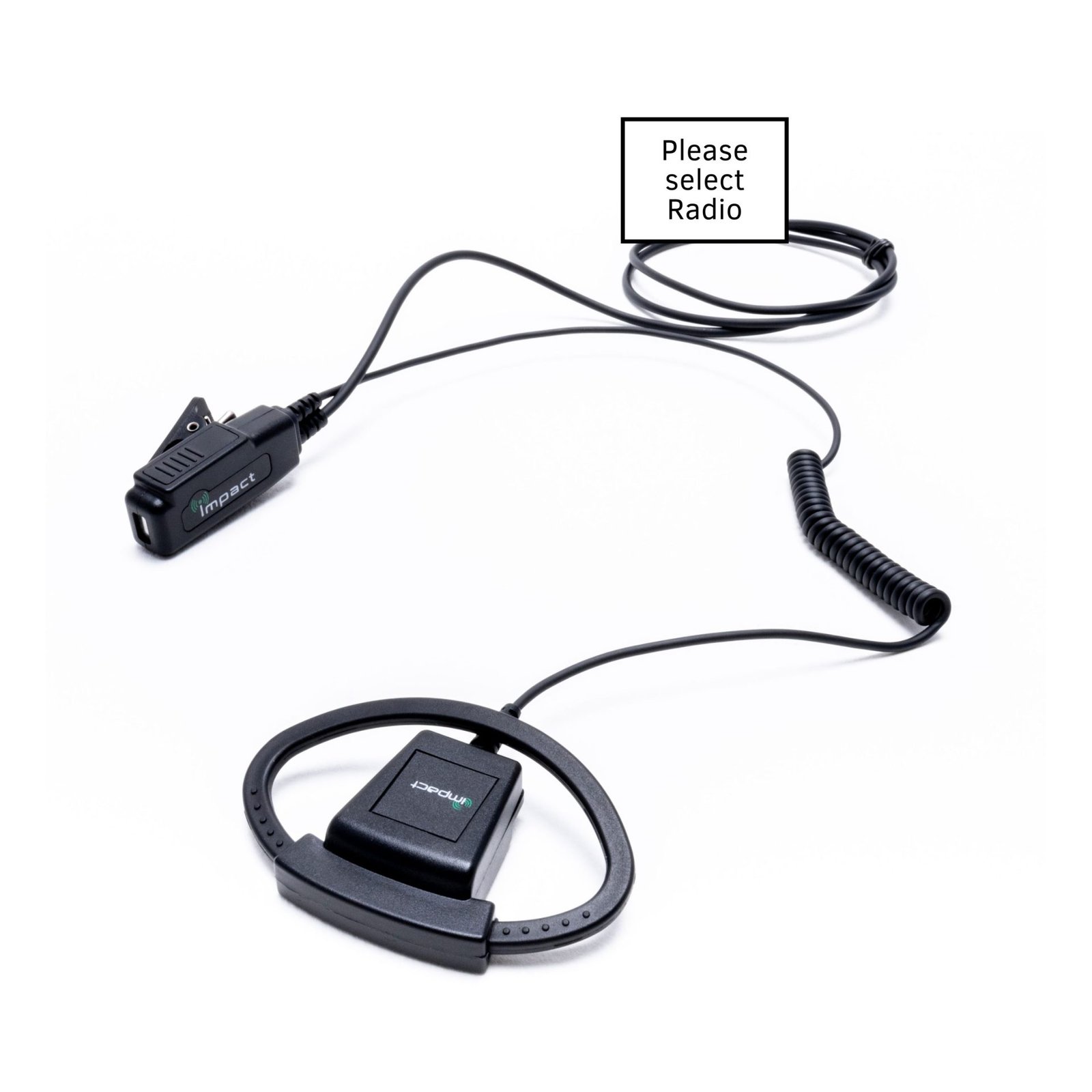 Impact Gold Series 1-Wire Surveillance Kit Hardwired with D-Shape Earpiece for Two-Way Radio Impact Surveillance Earpiece