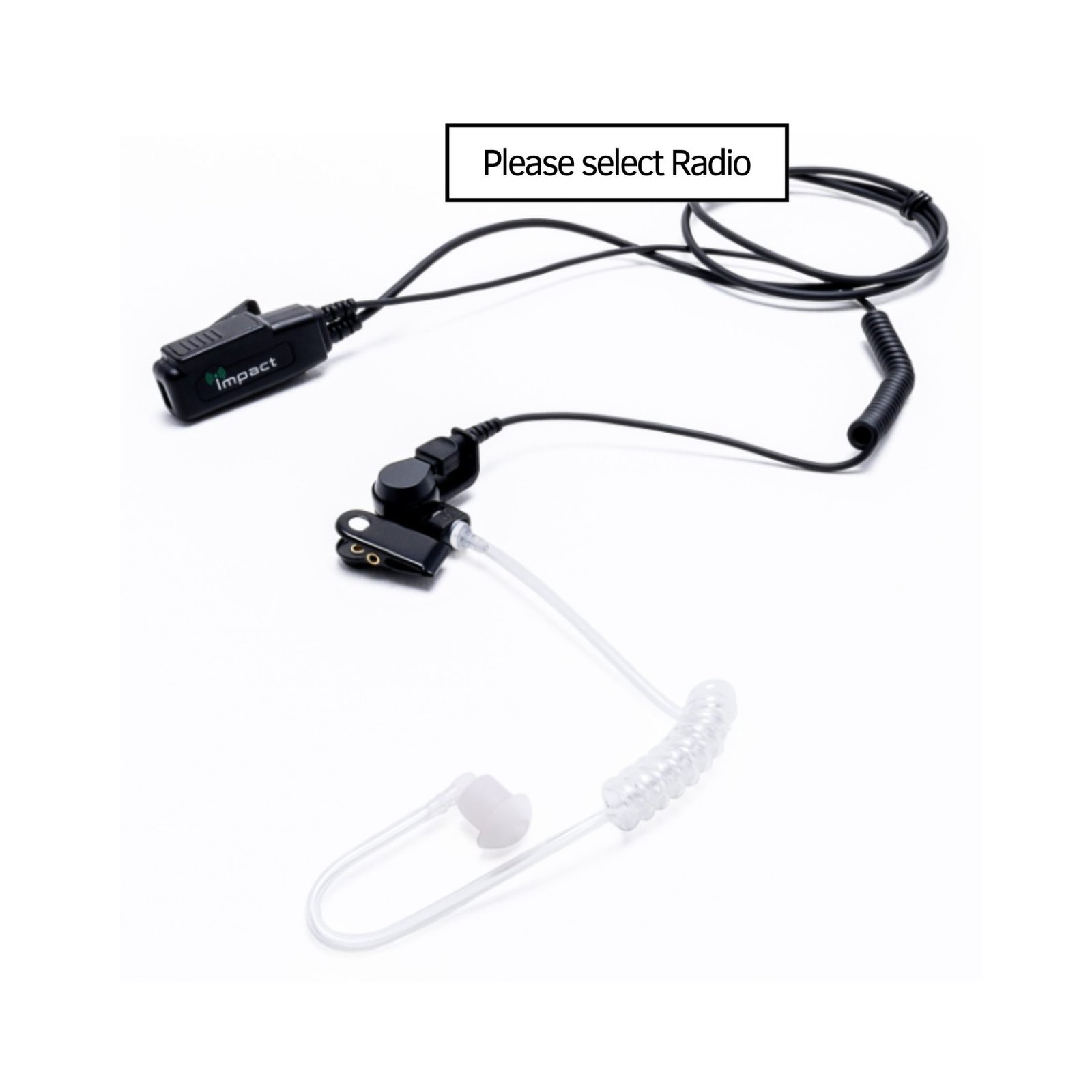 Impact Gold Series 1-Wire Surveillance Kit Hardwired with Acoustic Tube for Two-Way Radio Impact Surveillance wire kit