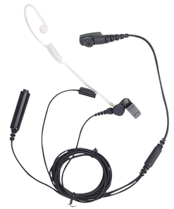 Hytera 3-Wire Earpiece with Acoustic Tube, Microphone and PTT (Black) accessory for two way radio