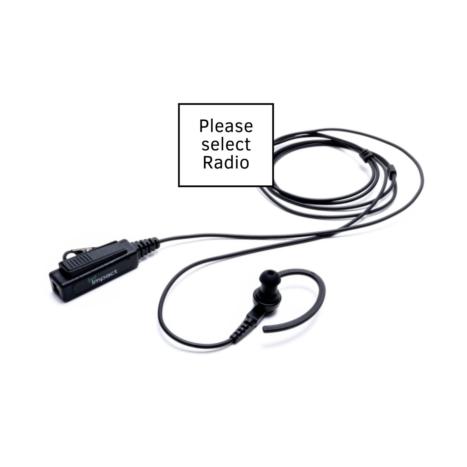 Impact Platinum Series 2-Wire Surveillance Kit for Two-Way Radio with Ear Hook w/ In-Ear Bud Impact Surveillance Earpiece