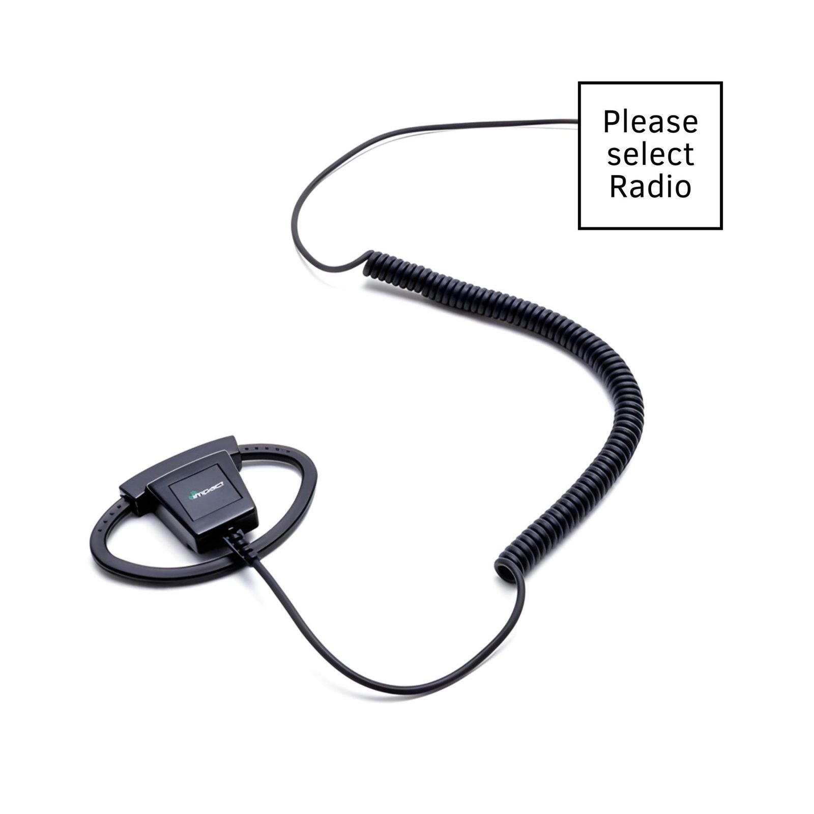 Impact Platinum Series Listen Only 1-Wire Surveillance Kit for Two-Way Radio and Adjustable D-Shaped Ear Hanger Impact Surveillance Earpiece