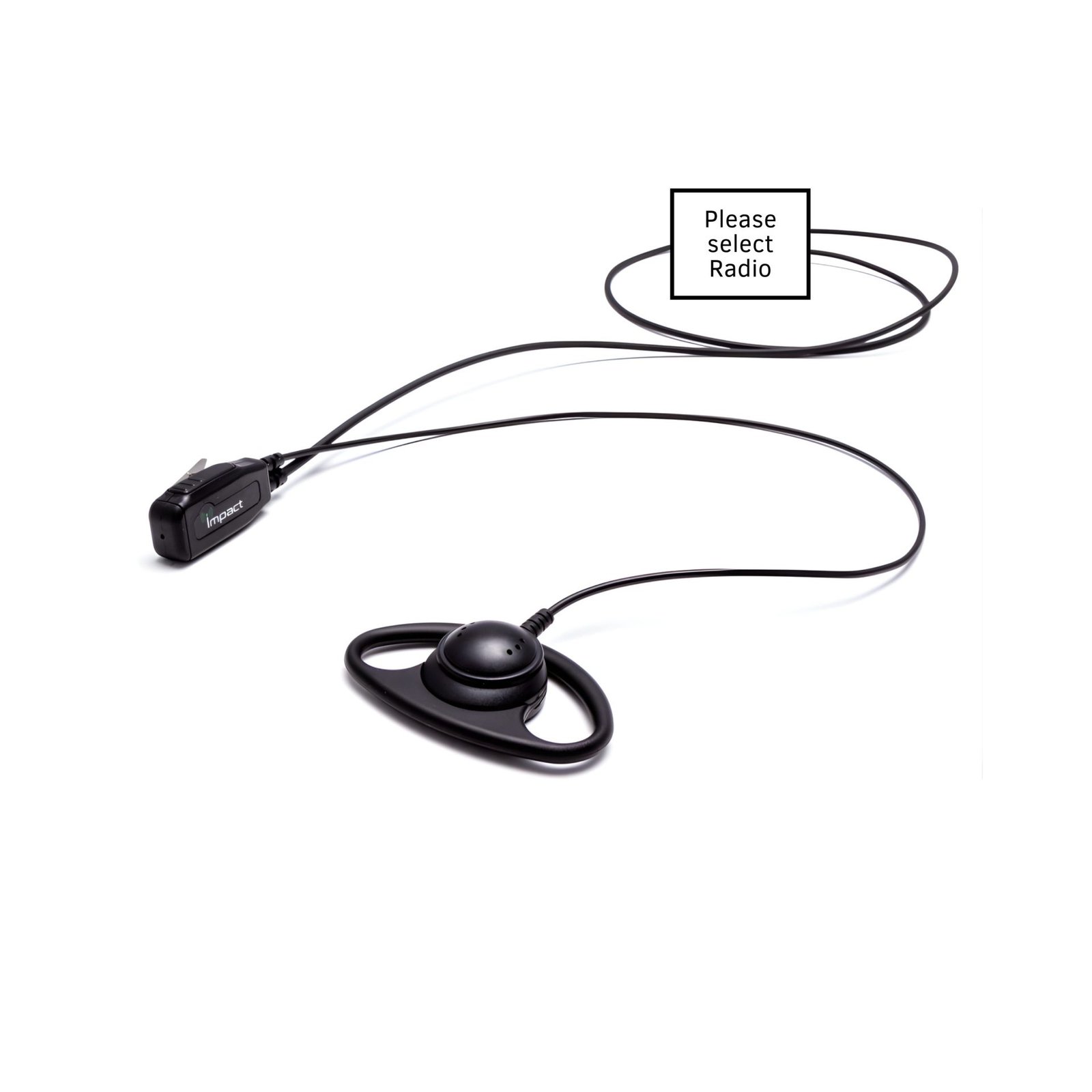 Impact Silver Series 1-Wire Surveillance Kit Hardwired with D-Shape Earpiece for Two-Way Radio Impact surveillance kit