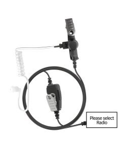 N2W 1 Wire Acoustic Tube earpiece w/ inline PTT/Mic Surgical Tubing with UV Protection