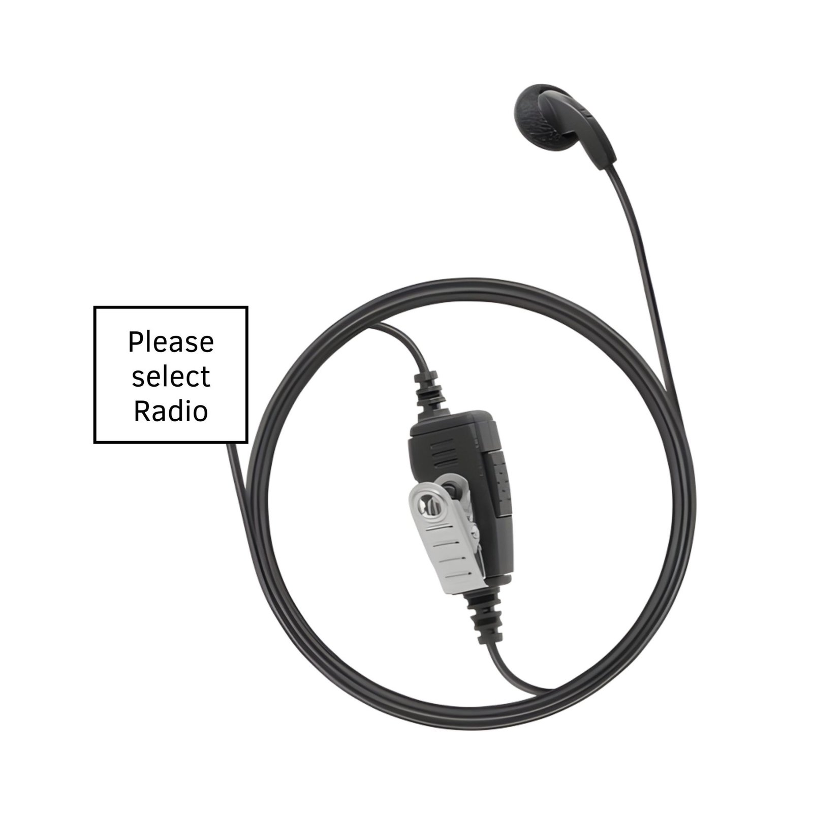 N2W 1 Wire Earbud earpiece w/ inline PTT/Mic N2W Earpiece