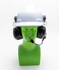 Heavy Duty, Hard Hat Mounted, Dual Muff Two-Way Radio Headset – Cable Sold Separately