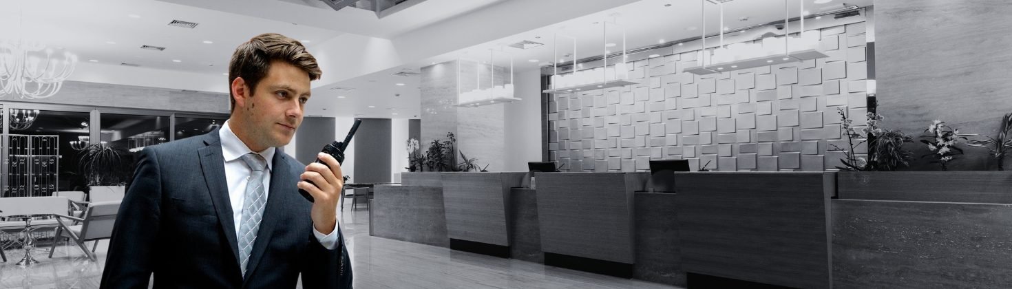 Two-Way Radios hotel personnel using two way radio